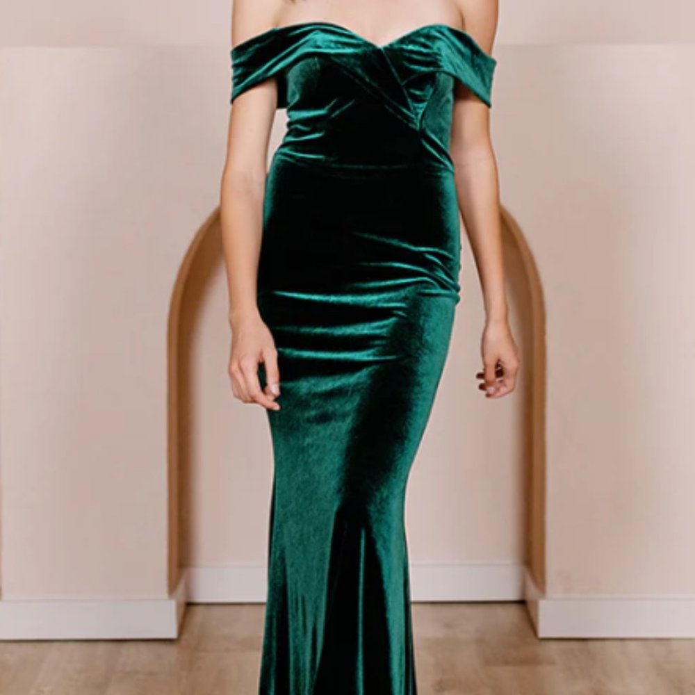 REVELRY Bardot Velvet Dress